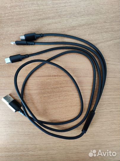 Кабель 3 в 1 (USB/micro + type-C + iP)