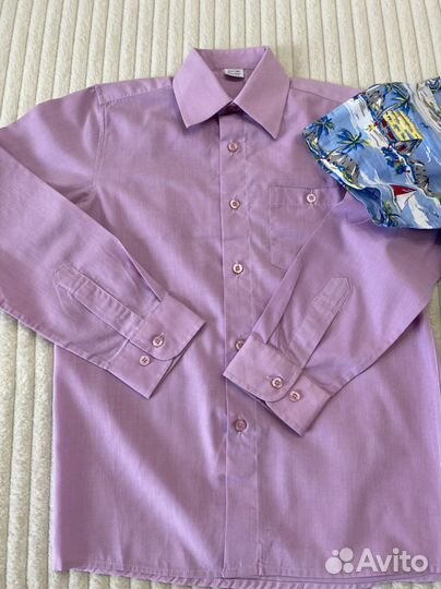 Рубашки на мальчика пакетом 128-134-140 отл. сост