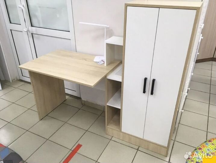 Стол компьютерный новый 1.5м сонома/крафт/белый