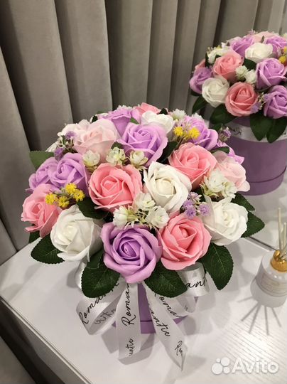 Неувядающий букет из мыльных роз