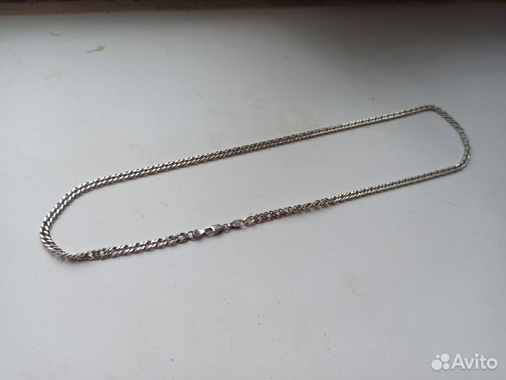 Цепь серебряная двойной Ромб 925 пробы