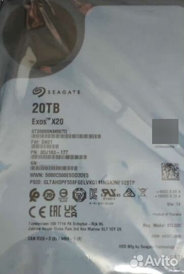 HDD 20Тб Seagate Exos X20 ST20000NM