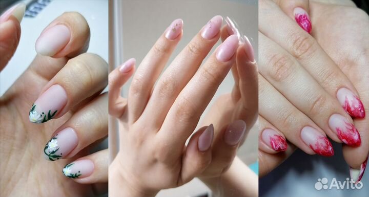 Маникюр с покрытием и дизайном