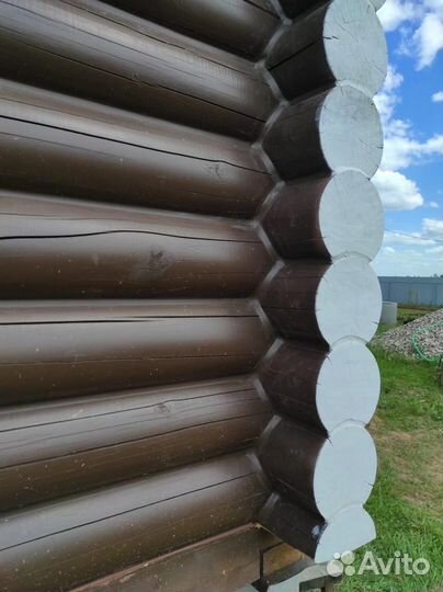 Шлифовка покраска сруба