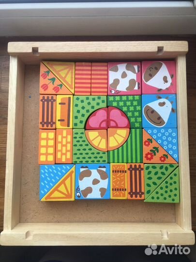 Деревянные игрушки. Конструктор. Набор фигурок