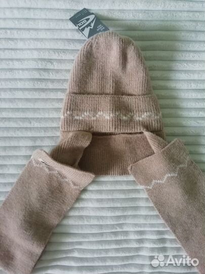 Шапка ушанка женская вязаная