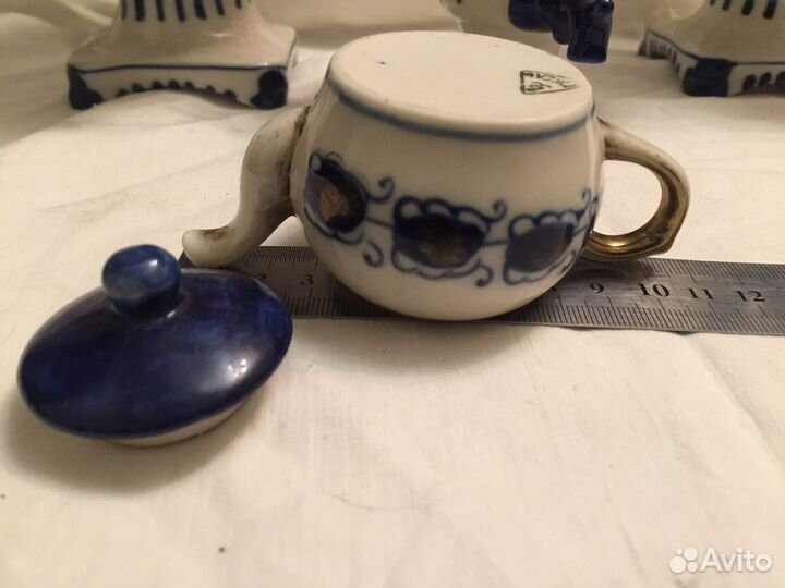 Самовар Гжель сувенир конфетница сахарница