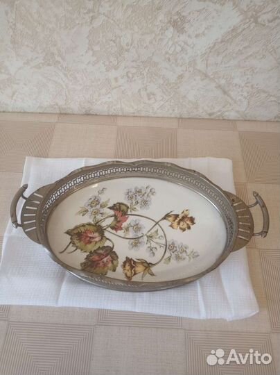 Поднос сухарница ваза фарфор металл СССР