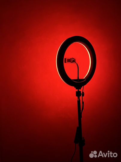 Кольцевая лампа 26 см RGB + штатив