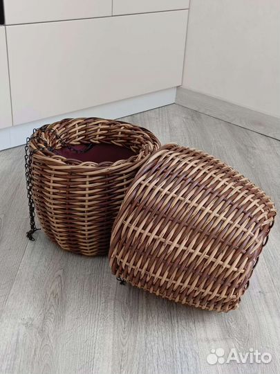 Подвесное кашпо из ротанга