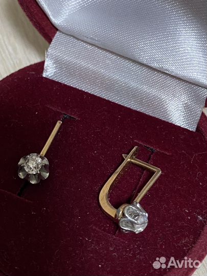 Серьги СССР с бриллиантами