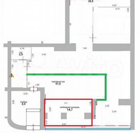 Торговая площадь, 14.7 м²