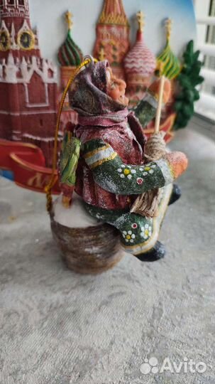 Ватная елочная игрушка б. Яга