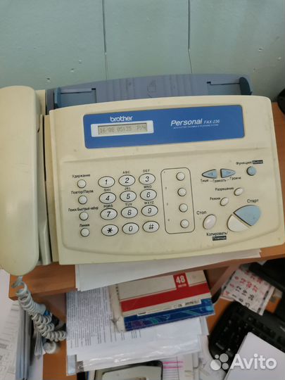 Телефон факс brother fax-236s и 3 рулона к нему