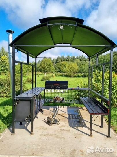 Мангал с печкой под казан