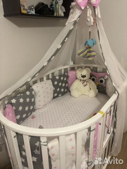 Детская кроватка с маятником трансформер 7 в 1