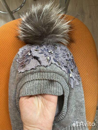 Шапка-шлем зимняя для девочки фирмы Aleksa