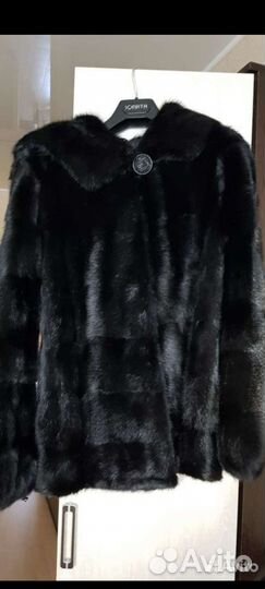 Шуба норковая с капюшоном