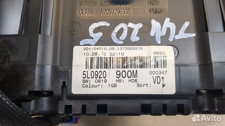 Щиток приборов Skoda Yeti, 2013