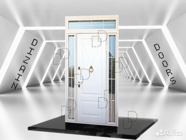 Белая парадная термодверь в загородный дом DD-348