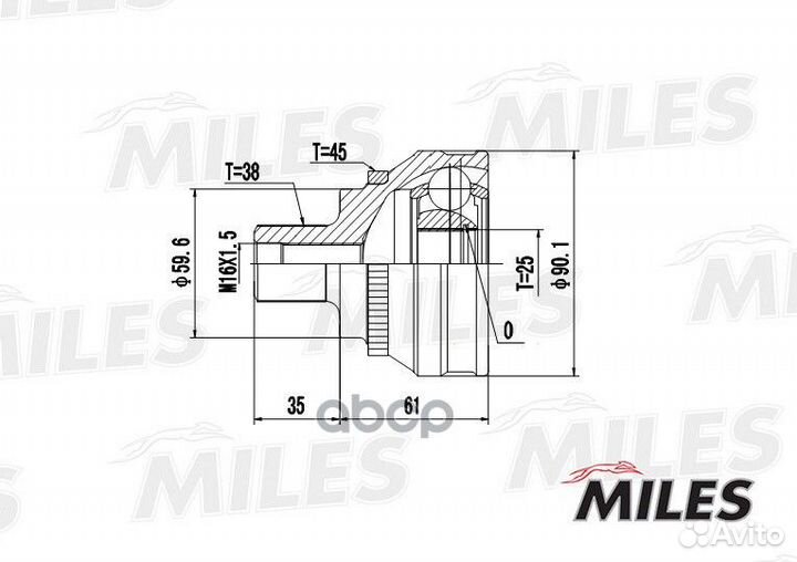 ШРУС audi 100 1.8-2.4D 82-94 нар. +ABS GA20003