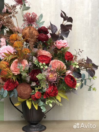 Интерьерные букеты из искусственных цветов