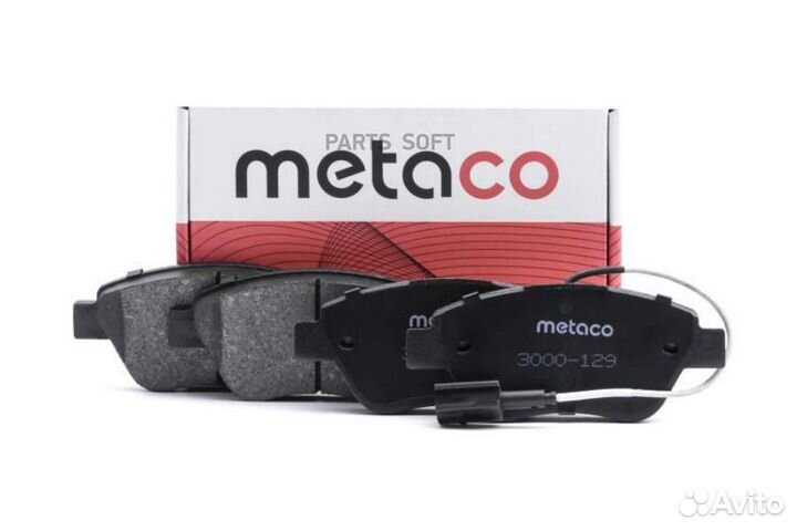 Metaco 3000129 Колодки тормозные fiat gande punto