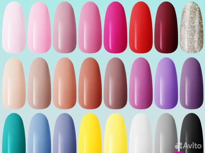 Набор гель лаков 26 шт, лампа, база, топы и тд