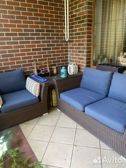 Диван, кресло И стол из искусственного ротанга