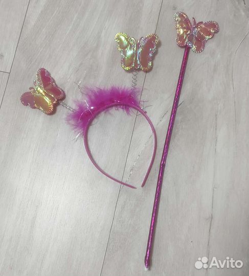 Крылья бабочки волшебная палочка и ободок набор