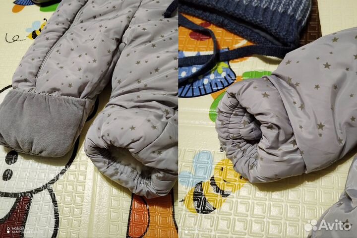 Комбинезон Baby go зима на овчине и шапка