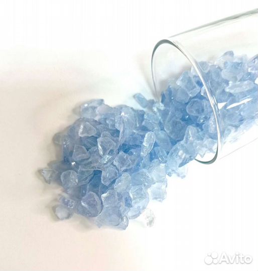 Стеклянная крошка голубая