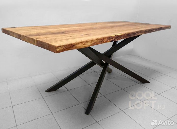 Стол loft из массива дерева. Слэбы дуба на выбор