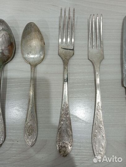Ложки вилки ножи мельхиор СССР