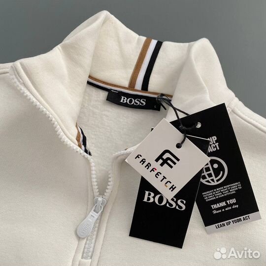 Свитшот Hugo boss с начесом синий