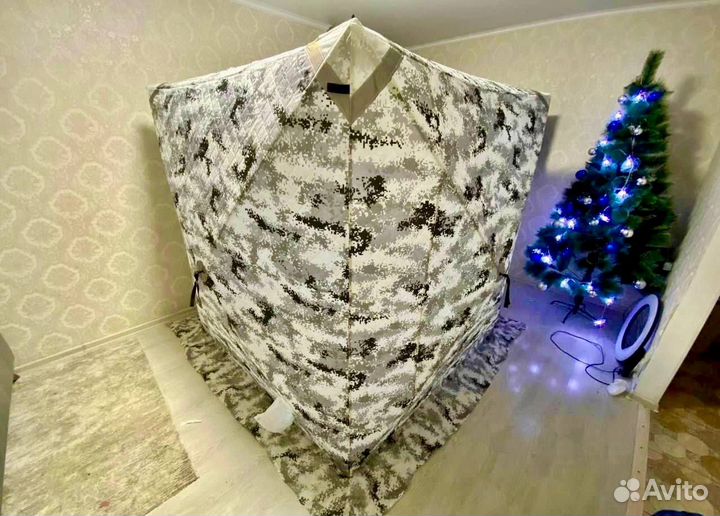 Палатка для рыбалки куб+пол+свет