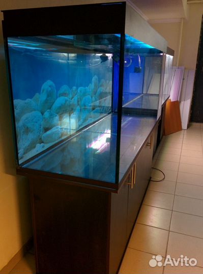 Аквариум 700л. Новый, свет, биофильтр, тумба, фон