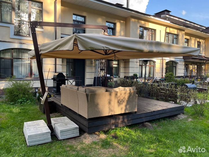 Зонт для дачи. Уличный зонт. Зонт боковой