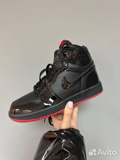 Nike Air Jordan 1 High Patent Black/Red Кроссовки