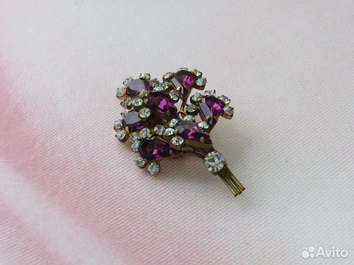 Старинная крупная брошь Американский винтаж