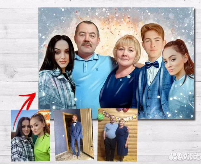 Казань печать картин портреты по фото на холсте