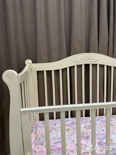 Детская кровать с маятником +бортики и матрас