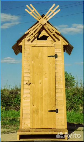 Дачный туалет деревянный прямоугольник юдф 979