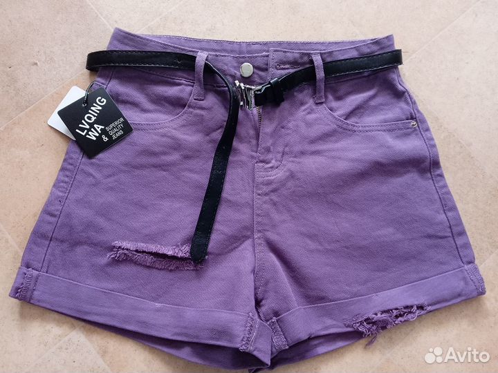 Шорты женские новые с ремешком