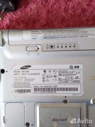 Ноутбук samsung NP-Q 40