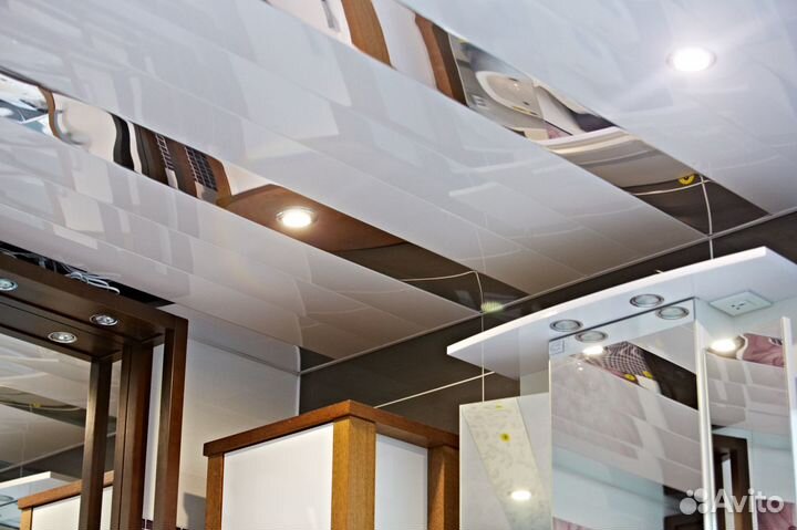 Потолки реечные подвесные алюминиевые