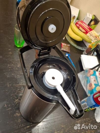 Термос с помпой 2.2 л стекло