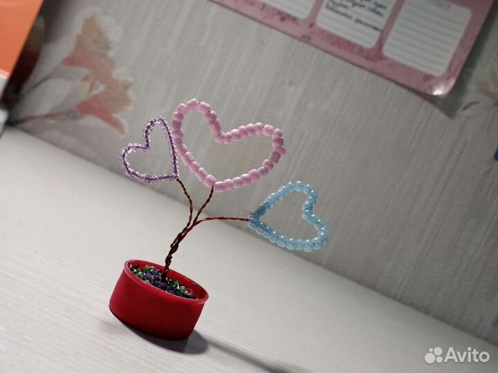 Сувенир из бисера сердечки