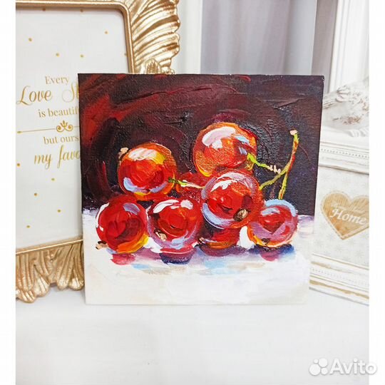 Картина натюрморт с фруктами масло холст живопись