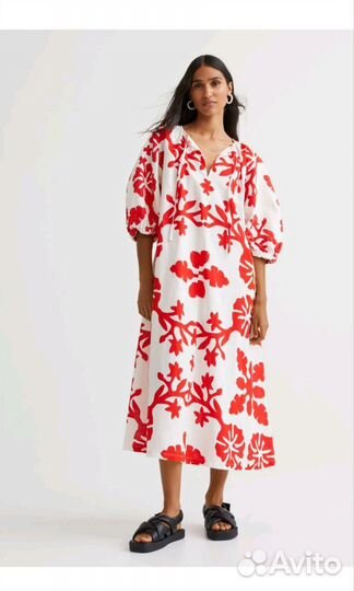 Новое льняное платье HM xs